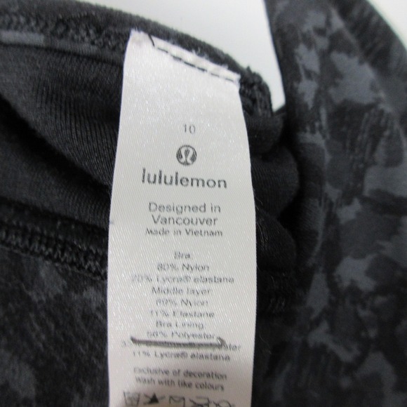 Lululemon Flow Y Bra 10 Grey Light Support Camo Nulu nWorkout Sports Yoga 90 - Picture 3 of 8